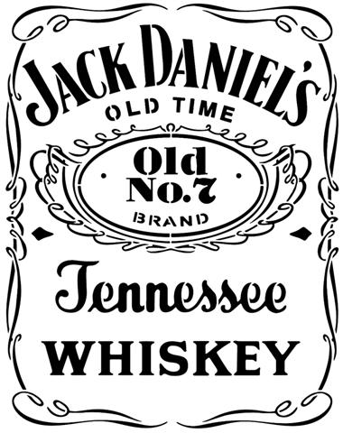 pochoir Whisky Jack Daniel's bouteille à peindre