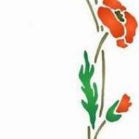 Fl192 pochoir fleur coquelicot courbe gauche 1