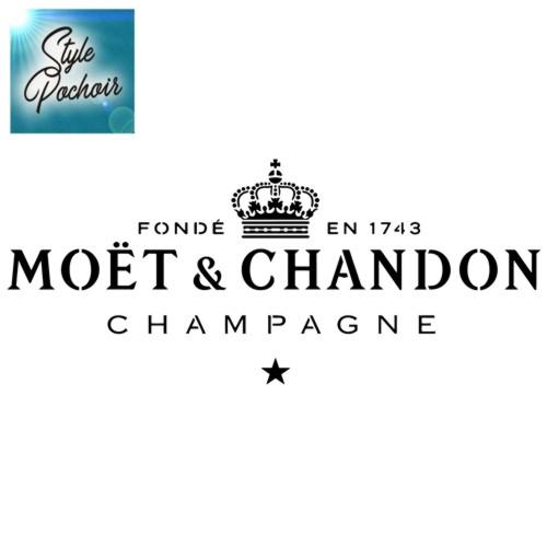 pochoir champagne Moët & Chandon, en plastique réutilisable